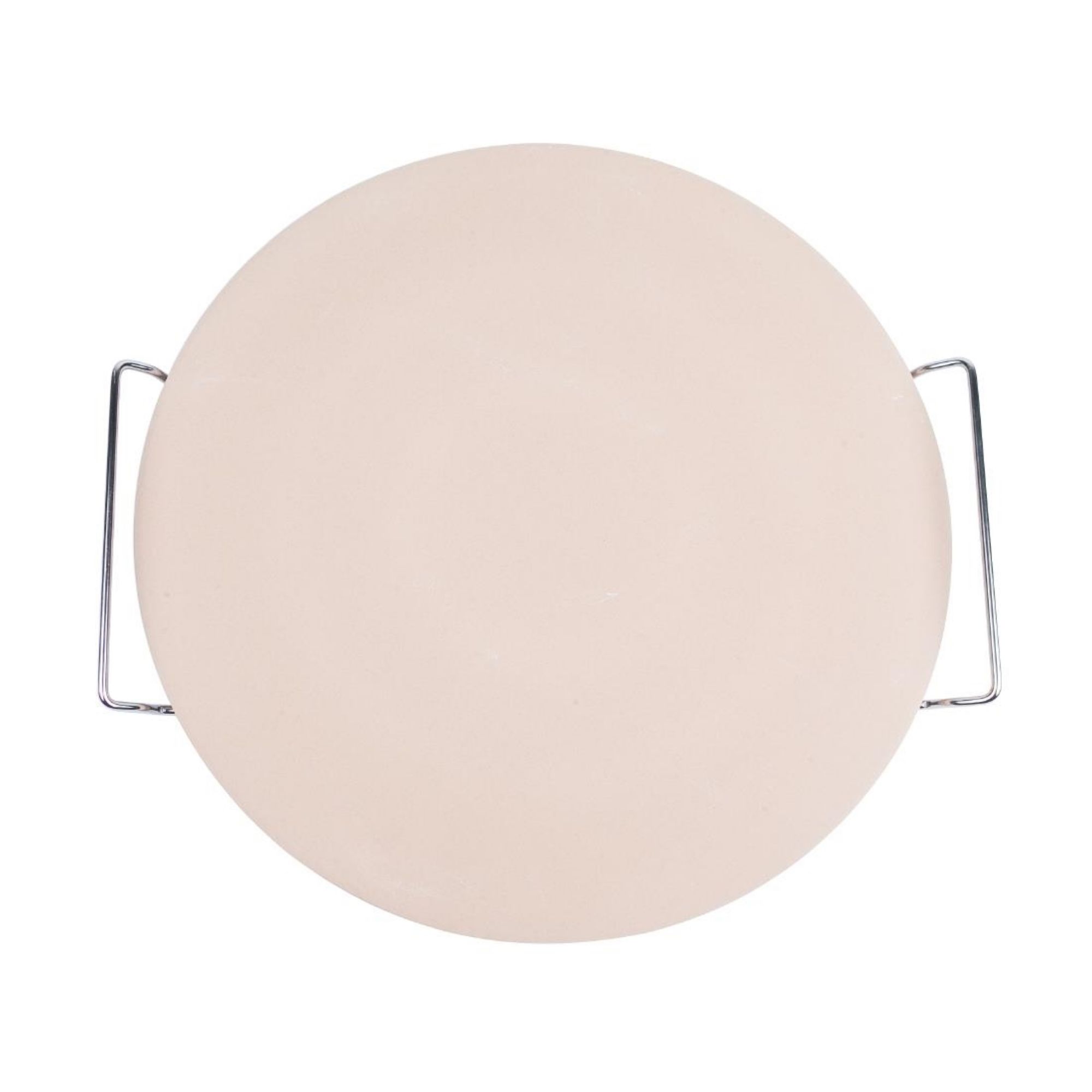 Picture of Round Pizza Stone with Metal Serving Rack 15in