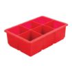 Picture of Beaumont Six Cavity Silicone Ice Cube Mould Red