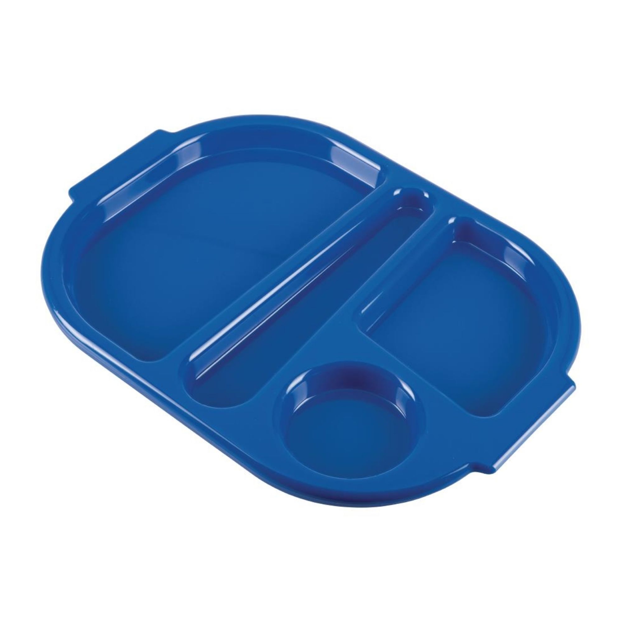 Picture of Olympia Kristallon Small Polycarbonate Compartment Food Trays Blue 322mm