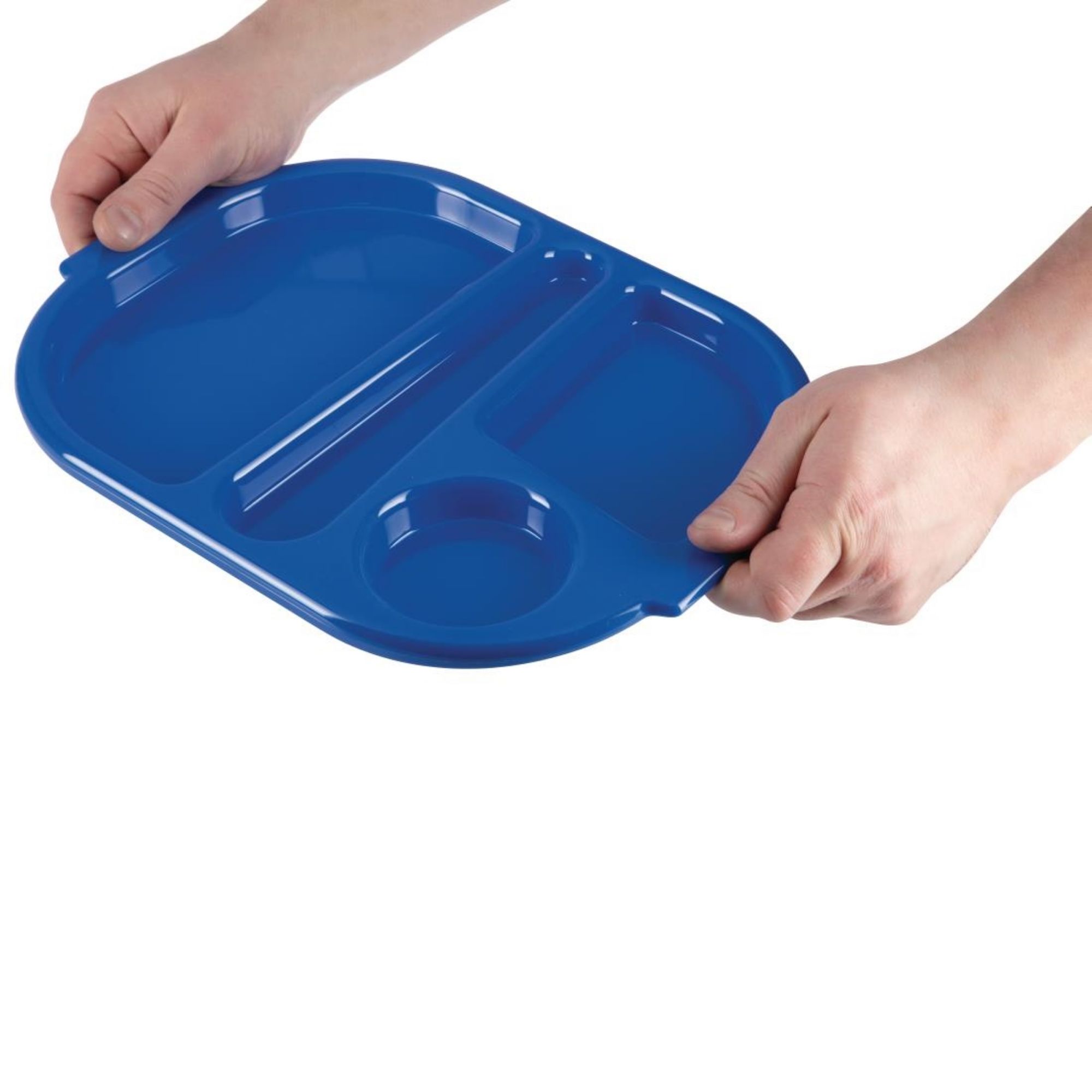 Picture of Olympia Kristallon Small Polycarbonate Compartment Food Trays Blue 322mm