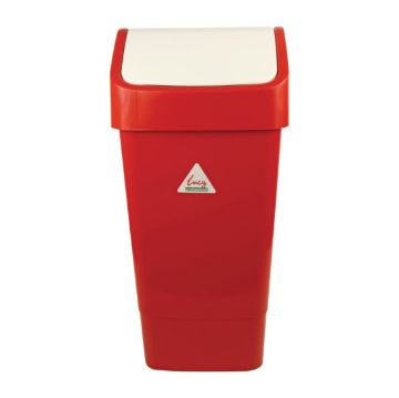 Picture of SYR Polypropylene Swing Bin Red 50Ltr