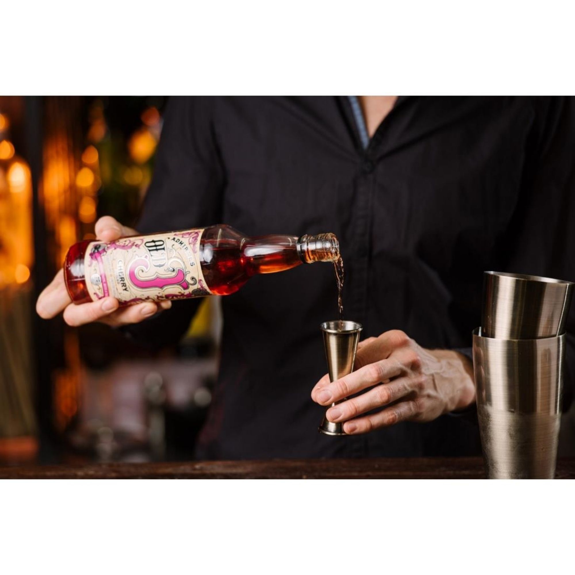 Picture of Beaumont Antique Brass Plated Banded Jigger 25ml/35ml/50ml