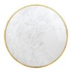 Picture of Bolero Round Marble Tabletop with Brass Effect Rim White 600mm