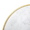 Picture of Bolero Round Marble Tabletop with Brass Effect Rim White 600mm