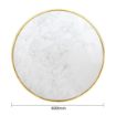 Picture of Bolero Round Marble Tabletop with Brass Effect Rim White 600mm