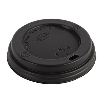 Picture of Fiesta Recyclable Coffee Cup Lids Black 340ml / 12oz and 455ml / 16oz (50 Pack)