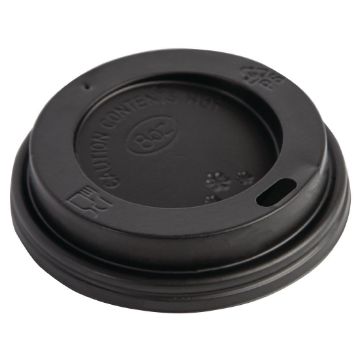 Picture of Fiesta Recyclable Coffee Cup Lids Black 225ml / 8oz (Pack of 50)