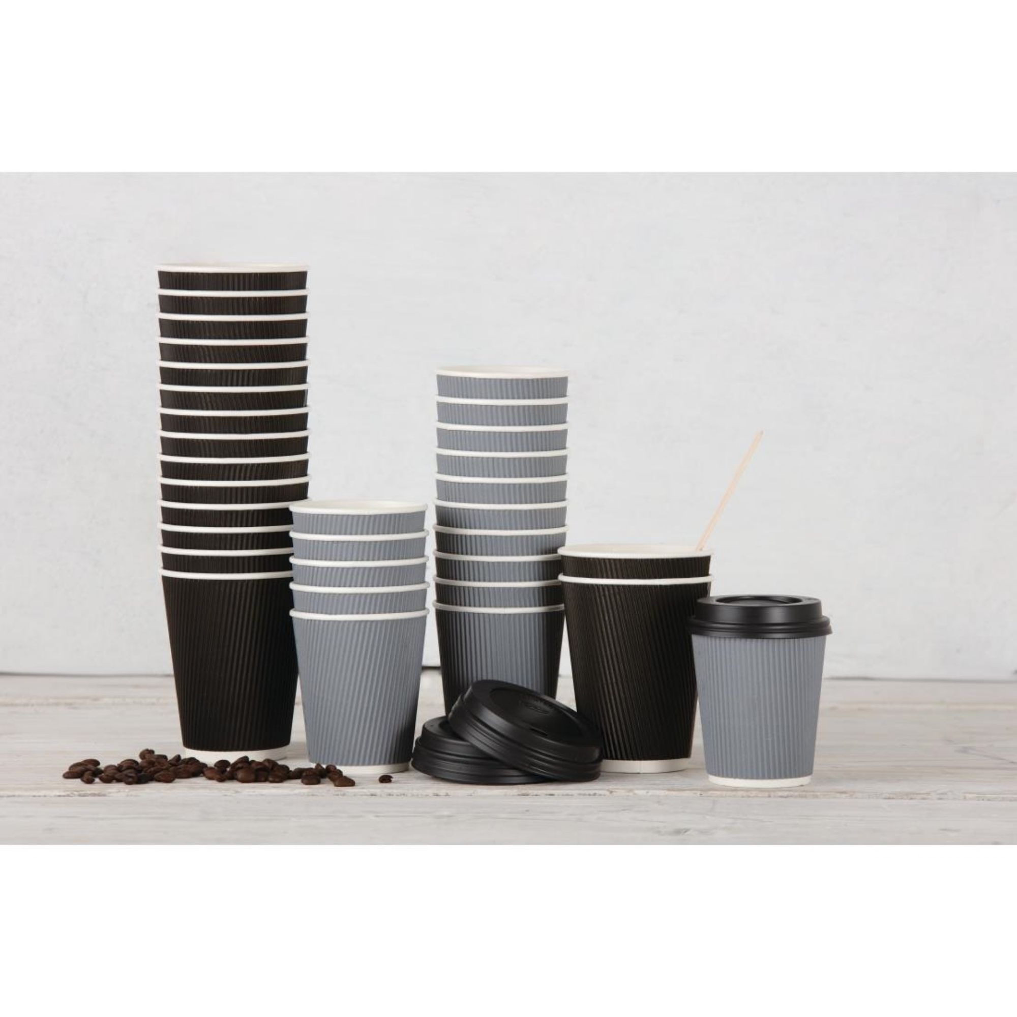 Picture of Fiesta Recyclable Coffee Cup Lids Black 225ml / 8oz (Pack of 1000)