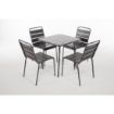 Picture of Bolero Square Slatted Steel Table Grey 700mm
