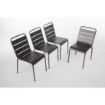 Picture of Bolero Slatted Steel Side Chairs Grey (Pack of 4)