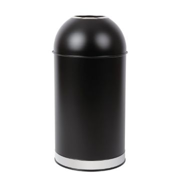 Picture of Bolero Steel Open Lid Bullet Bin Black 40Ltr