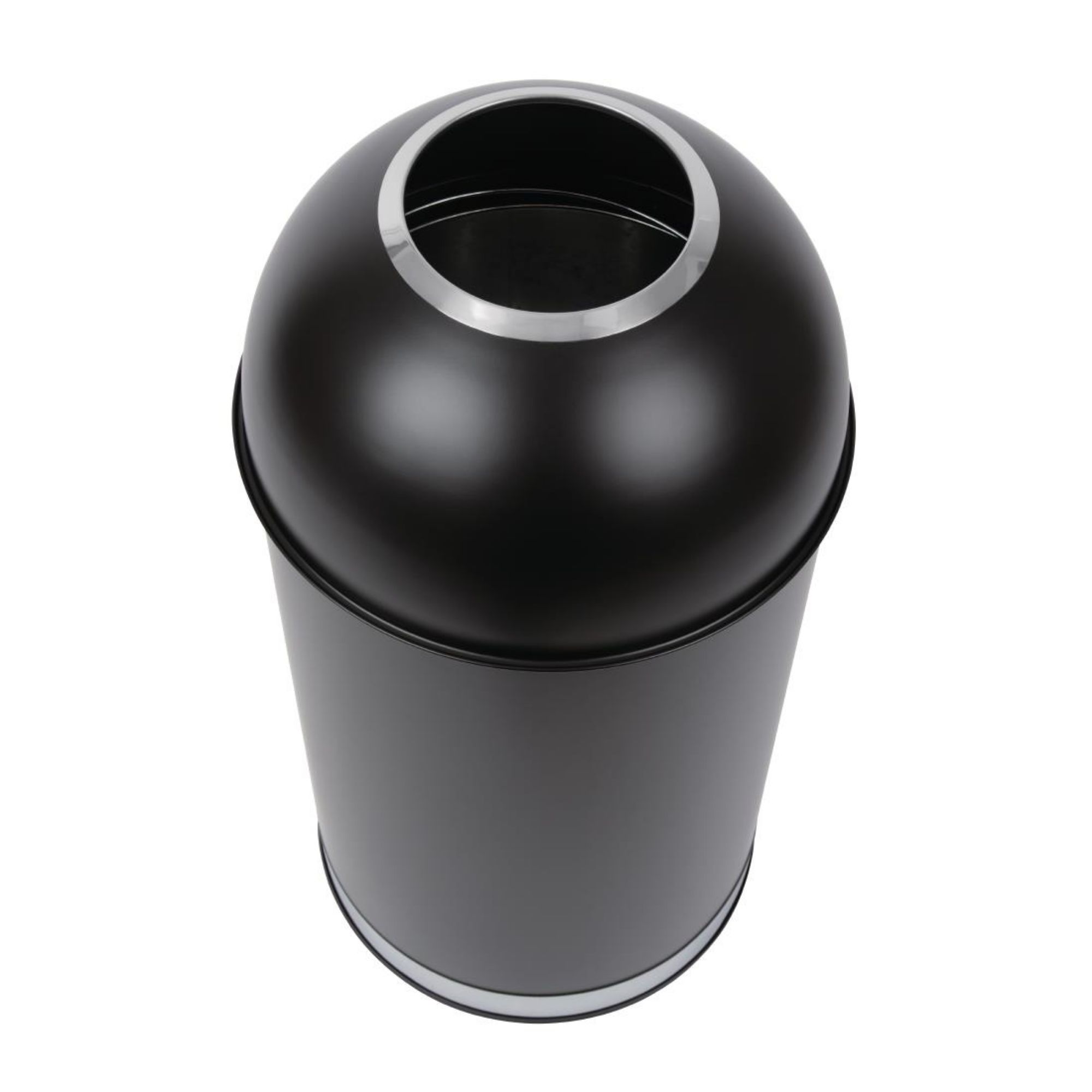 Picture of Bolero Steel Open Lid Bullet Bin Black 40Ltr