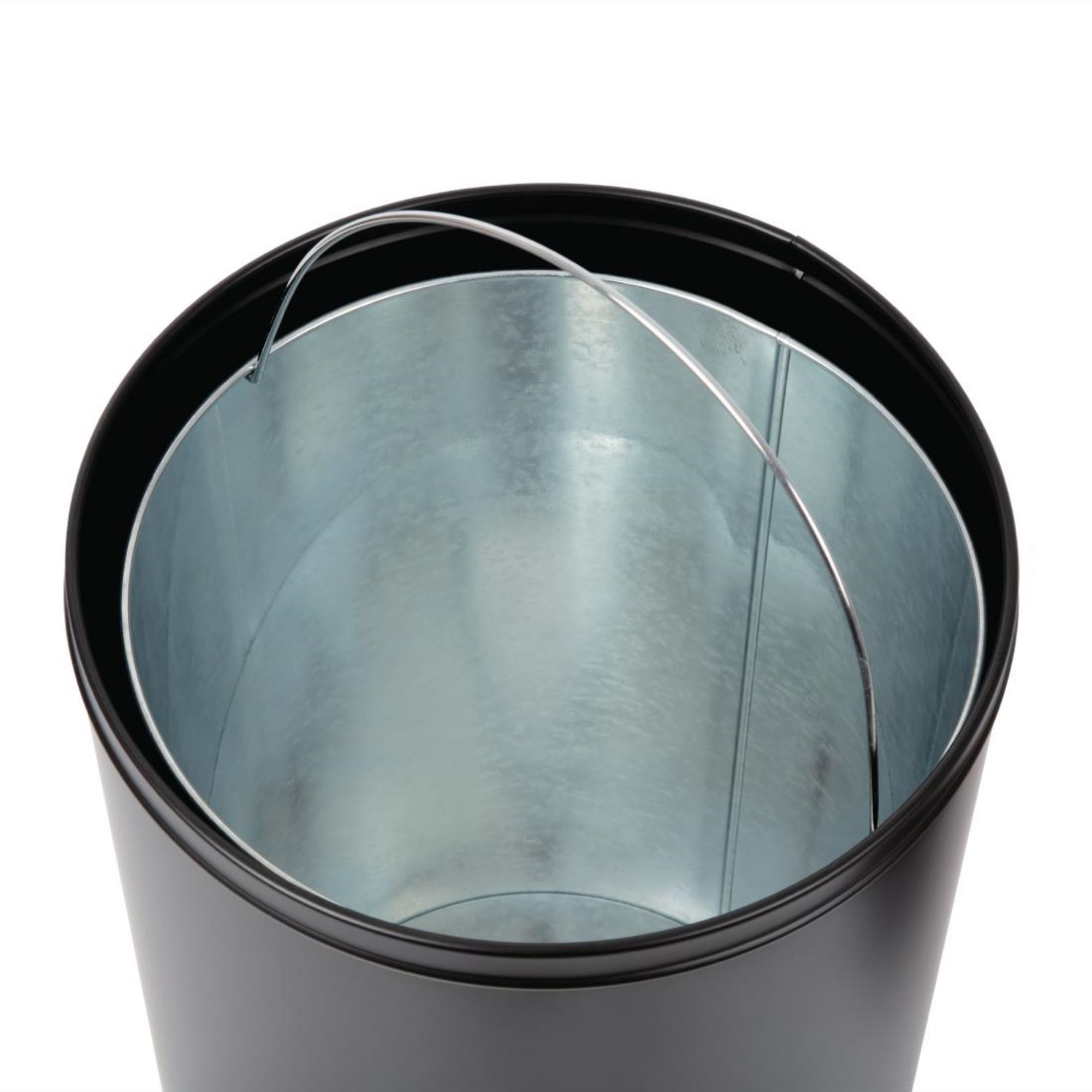 Picture of Bolero Steel Open Lid Bullet Bin Black 40Ltr