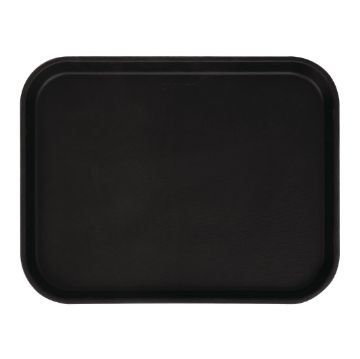 Picture of Cambro Camtread Fibreglass Rectangular Non-Slip Tray Black 457mm