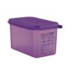 Picture of Araven Allergen Polypropylene 1/4 Gastronorm Food Storage Container Purple 4.3L