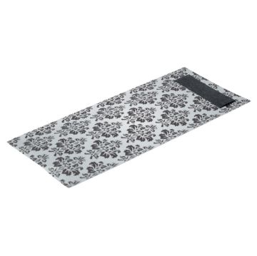 Picture of Europochette White with Vintage Design Cutlery Pouch with Black Napkin (100 pack)