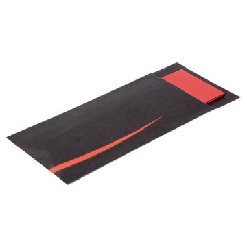 Picture of Europochette Bari Black Cutlery Pouch with Red Napkin (Pack of 100)