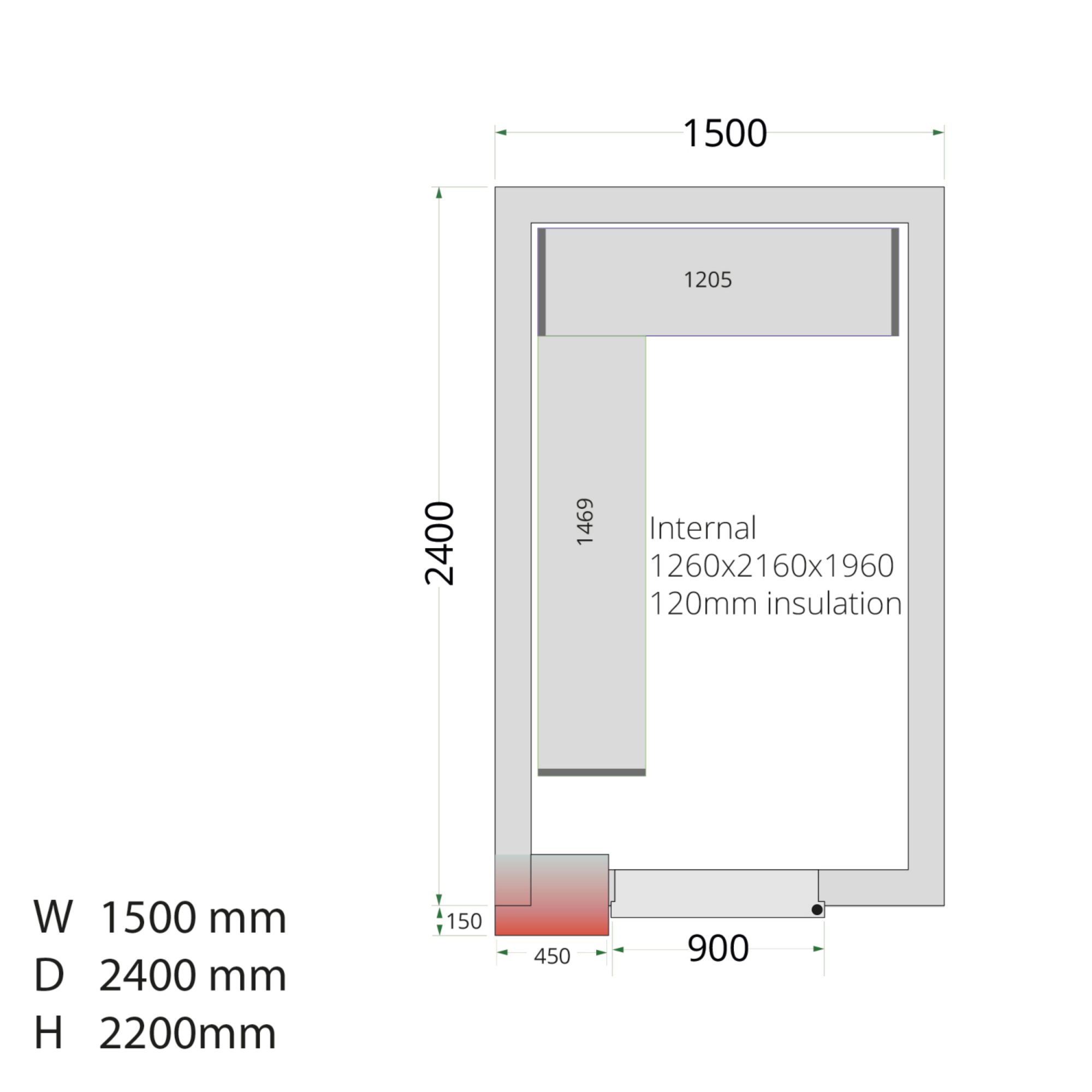 Picture of Tefcold CRNF1524Freezer Room (Freezing) H2200 x W1500 x D2400
