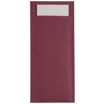 Picture of Europochette Burgundy Cutlery Pouch with White Napkin (Pack of 500)