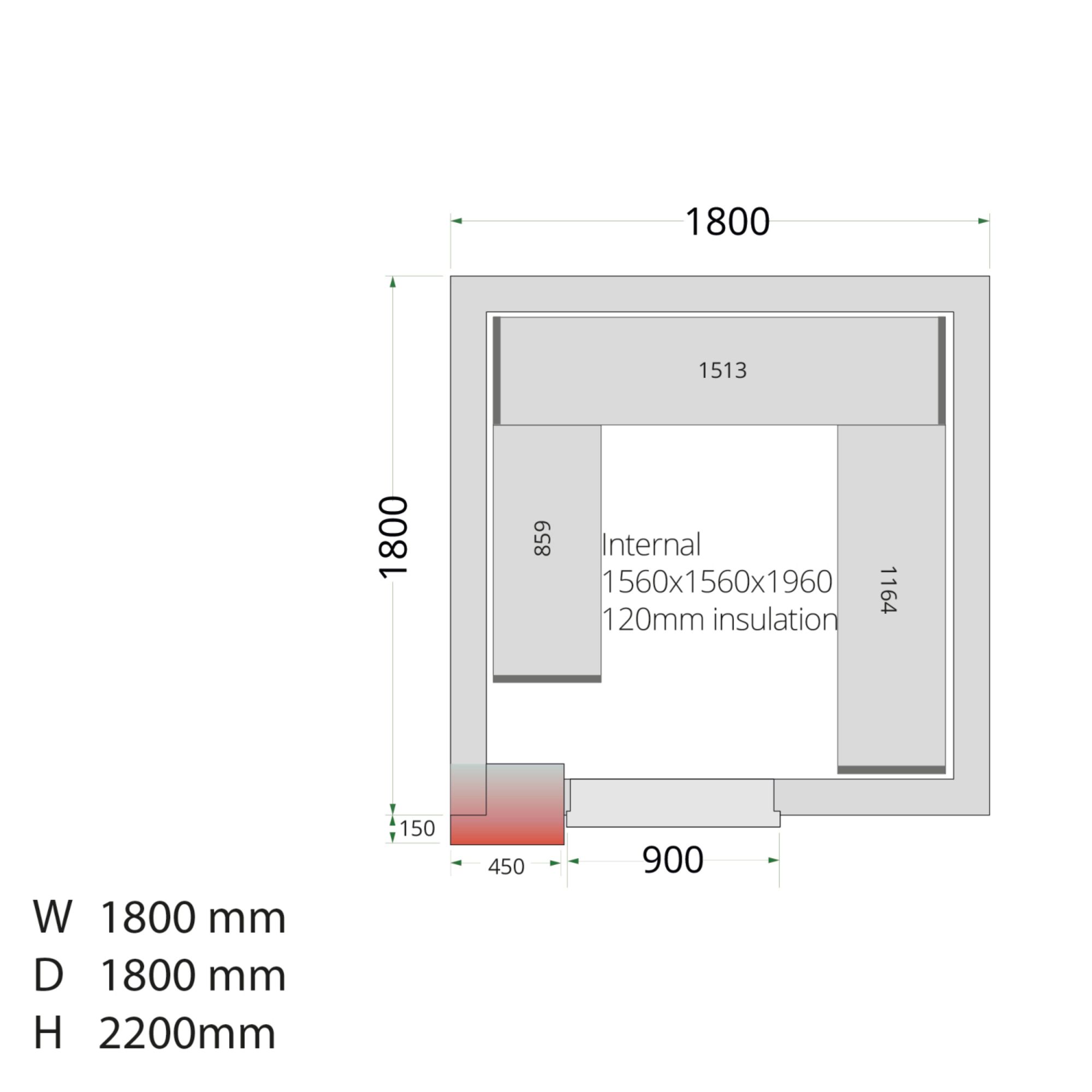 Picture of Tefcold CRNF1818 Freezer Room (Freezing) H2200 x W1800 x D1800