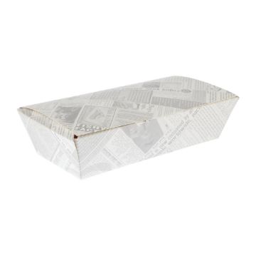 Picture of Colpac Compostable Food Boxes Newspaper Print 250mm (Pack of 150)
