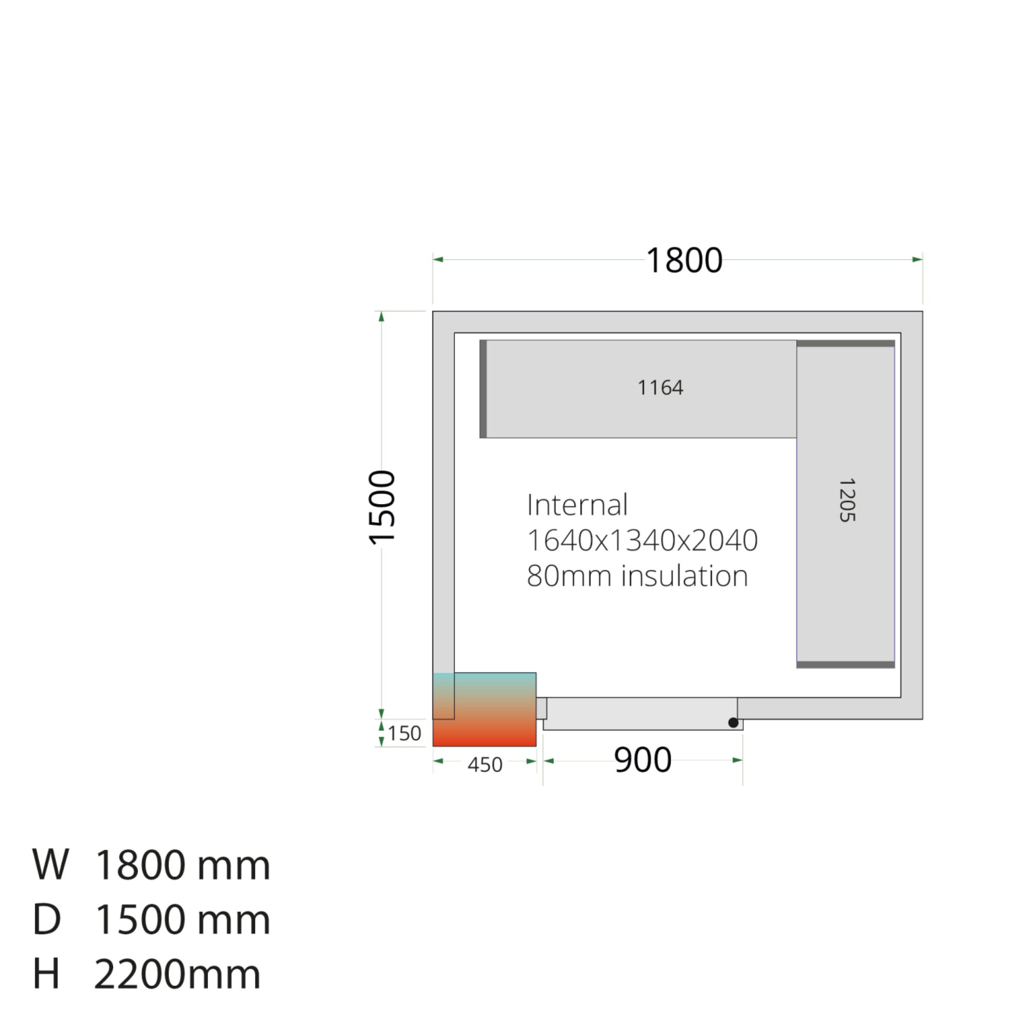Picture of Tefcold CRPF1815 Coldroom (Cooling) H2200 x W1800 x D1500