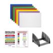 Picture of Hygiplas Low Density Chopping Board Set with Rack 450x300x10mm (Pack of 7)