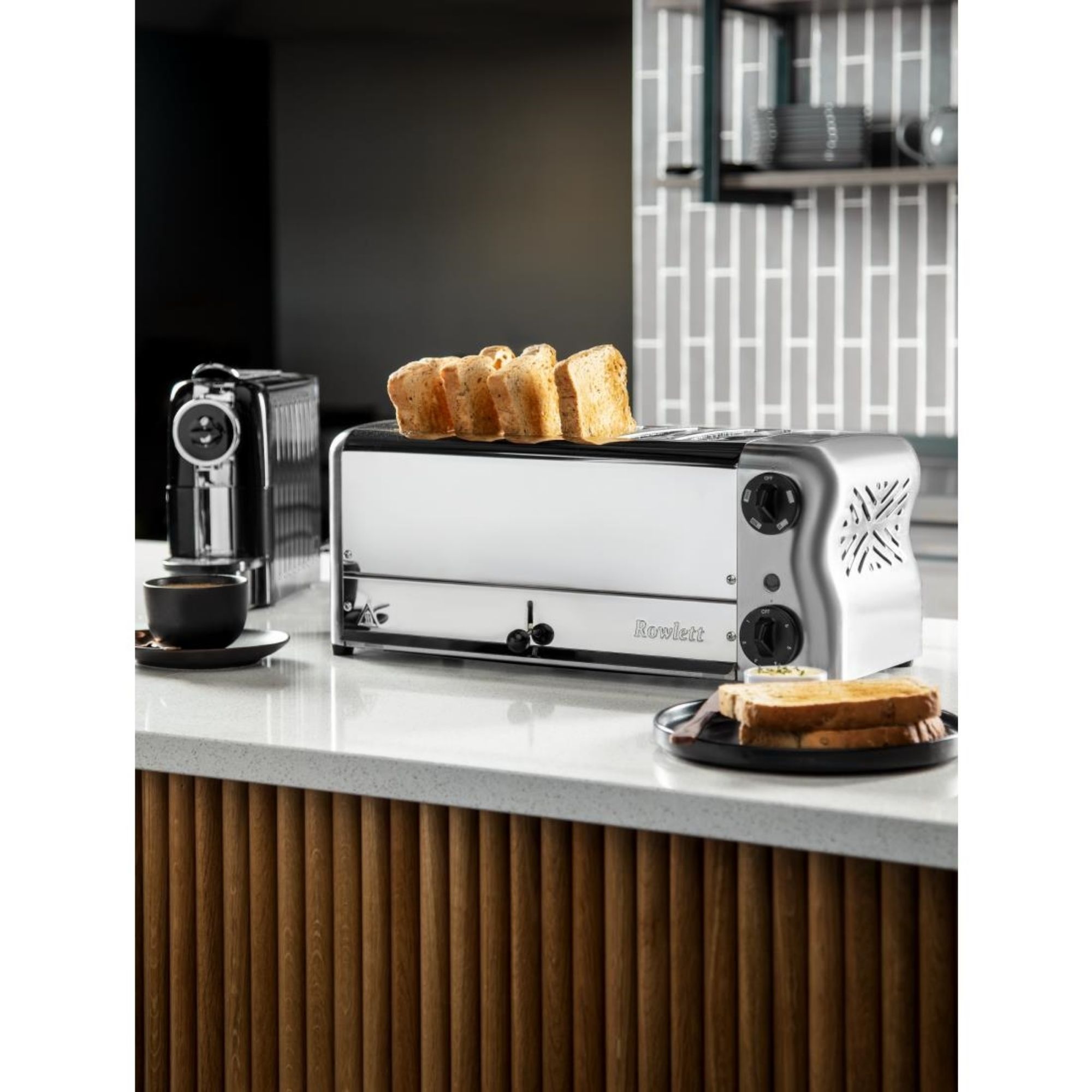 Picture of Rowlett Esprit 6 Slot Toaster Chrome w/2x Additional Elements & Sandwich Cage