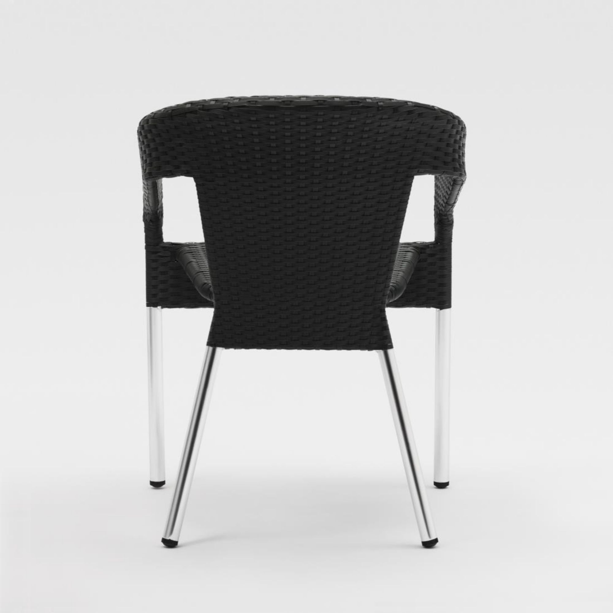 Picture of Bolero Wicker Wraparound Bistro Chairs Charcoal (Pack of 4)