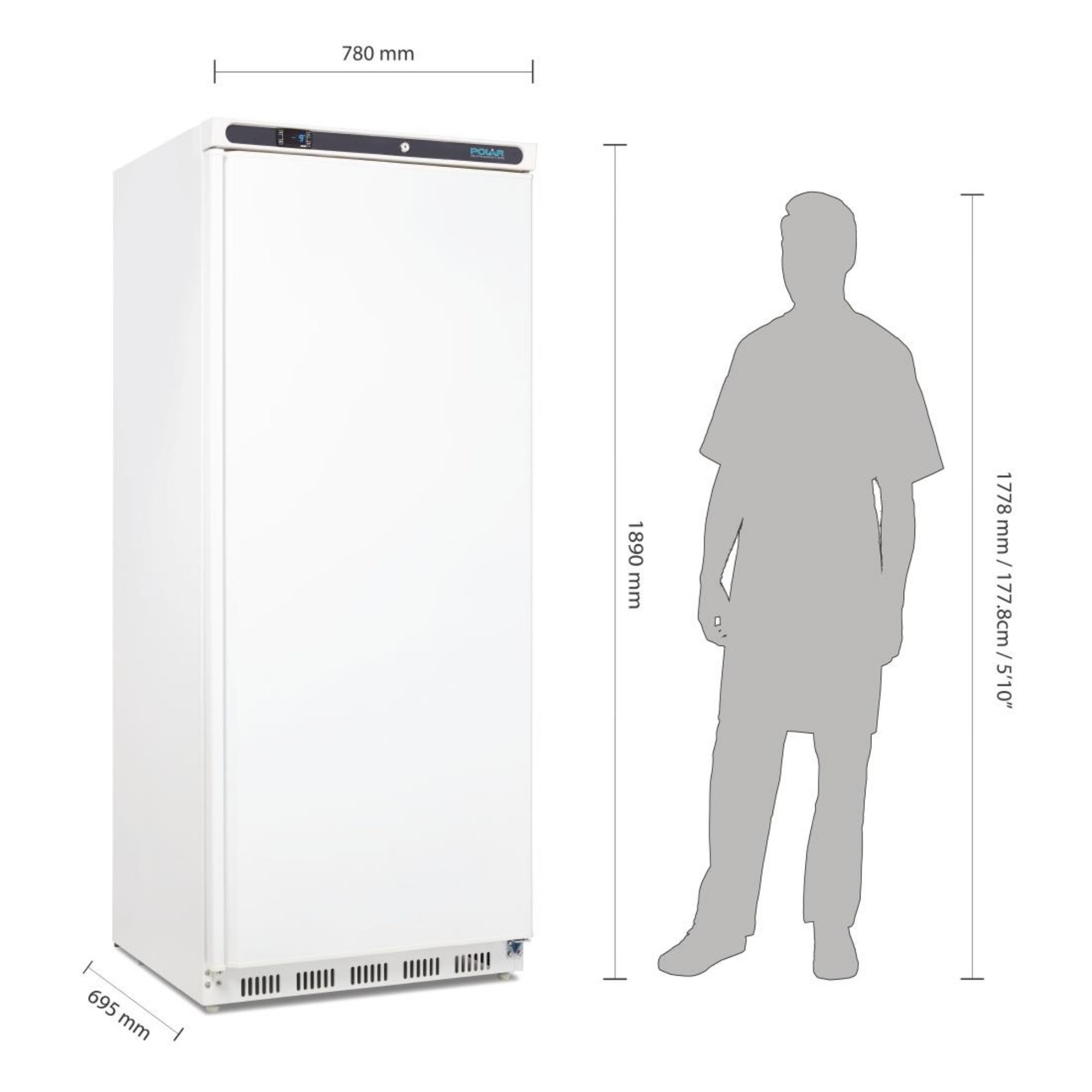 Picture of Polar C-Series Upright Freezer White 600Ltr