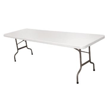 Picture of Bolero Rectangular Centre Folding Table White 8ft (Single)