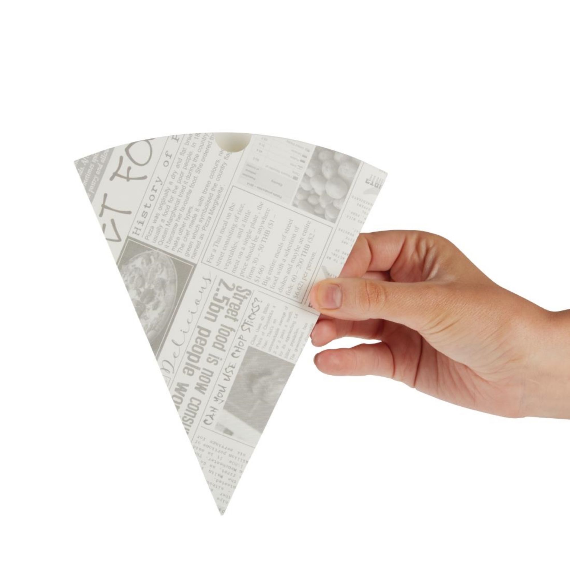 Picture of Colpac Biodegradable Newspaper Print Paper Chip Cones 183mm (1000 pack)