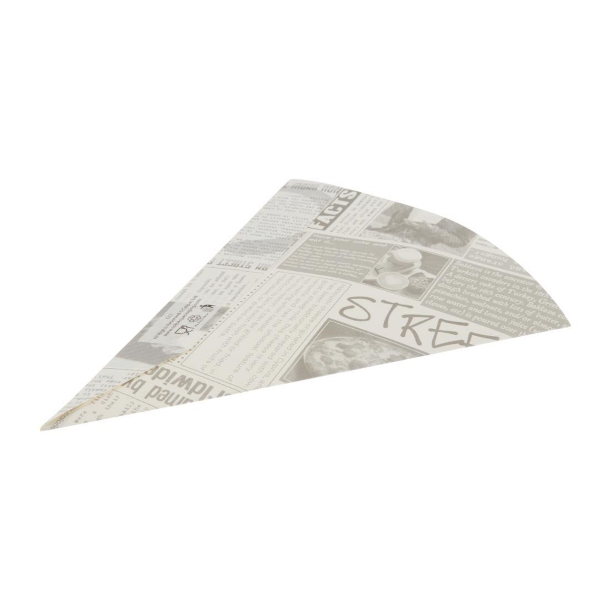 Picture of Colpac Biodegradable Newspaper Print Paper Chip Cones 183mm (1000 pack)