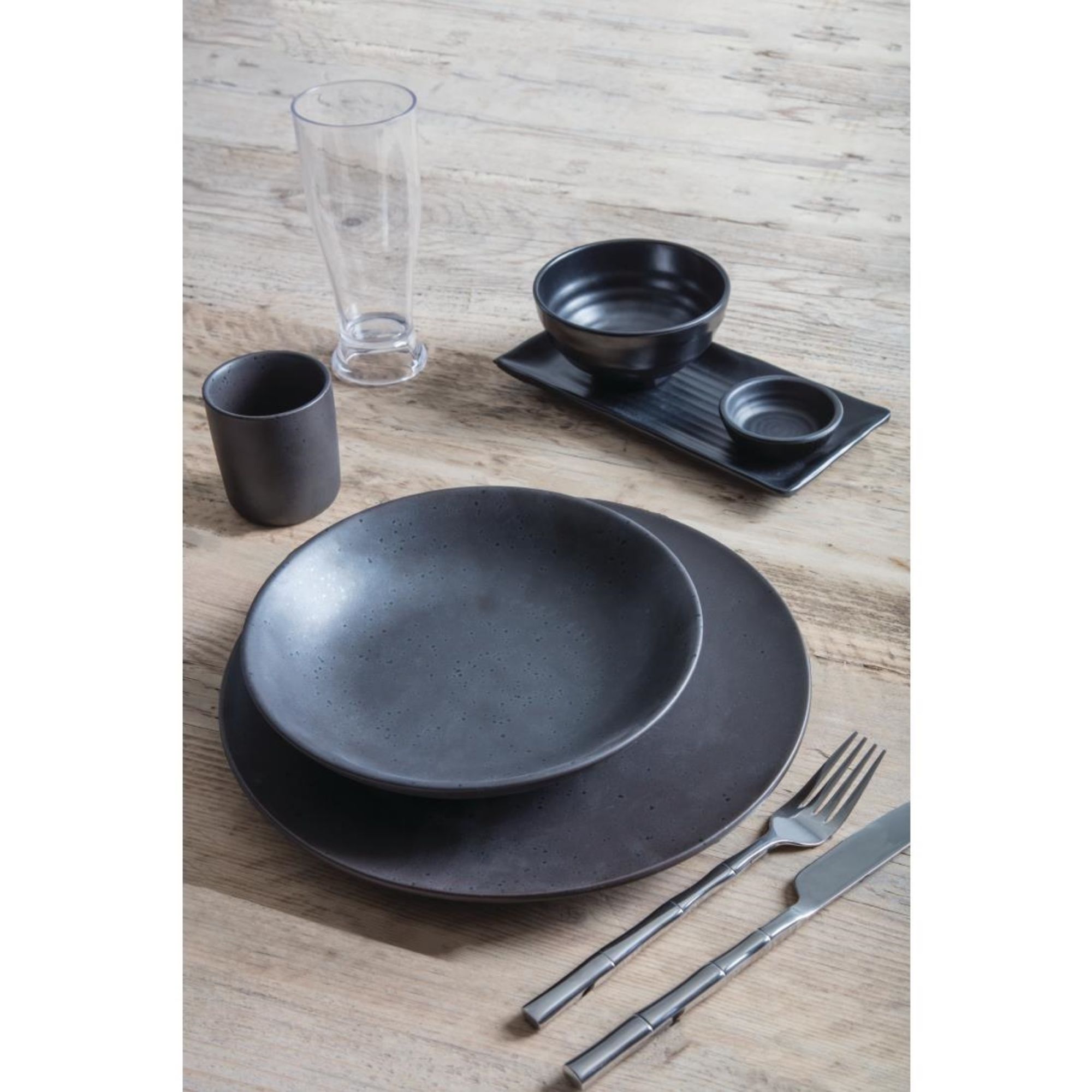Picture of Olympia Fusion Round Black Coupe Plate 270mm (4 Pack)