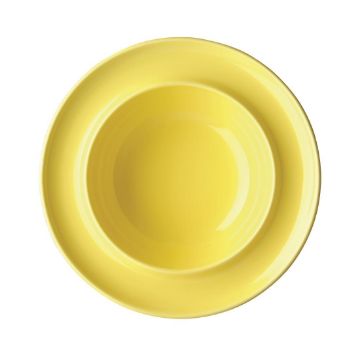 Picture of Olympia Heritage Raised Rim Bowls Yellow 205mm (Pack of 4)
