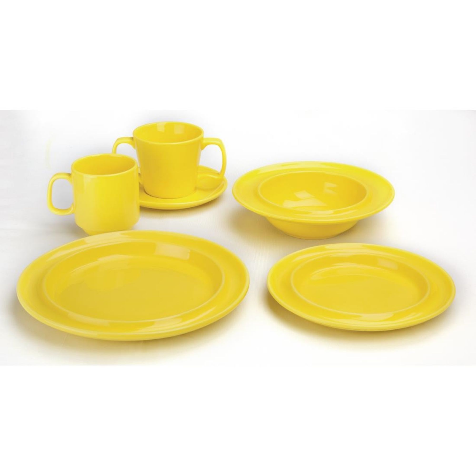 Picture of Olympia Heritage Raised Rim Plates Yellow 253mm (Pack of 4)