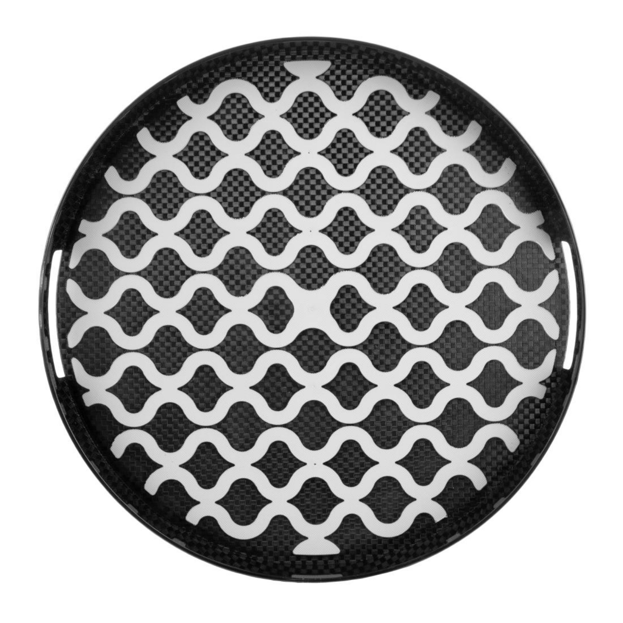 Picture of Olympia Kristallon Polycarbonate Round Non Slip Tray with Handles 405mm