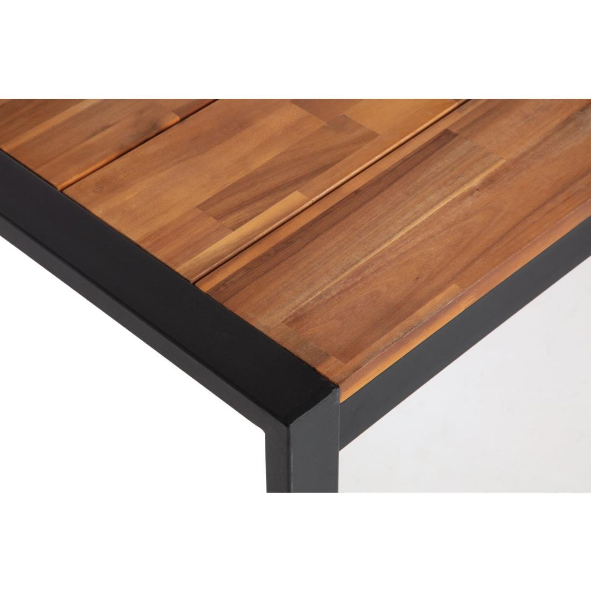 Picture of Bolero Acacia Wood and Steel Rectangular Industrial Table 1800mm