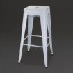 Picture of Bolero Bistro Galvanised Steel High Stools White (Pack of 4)