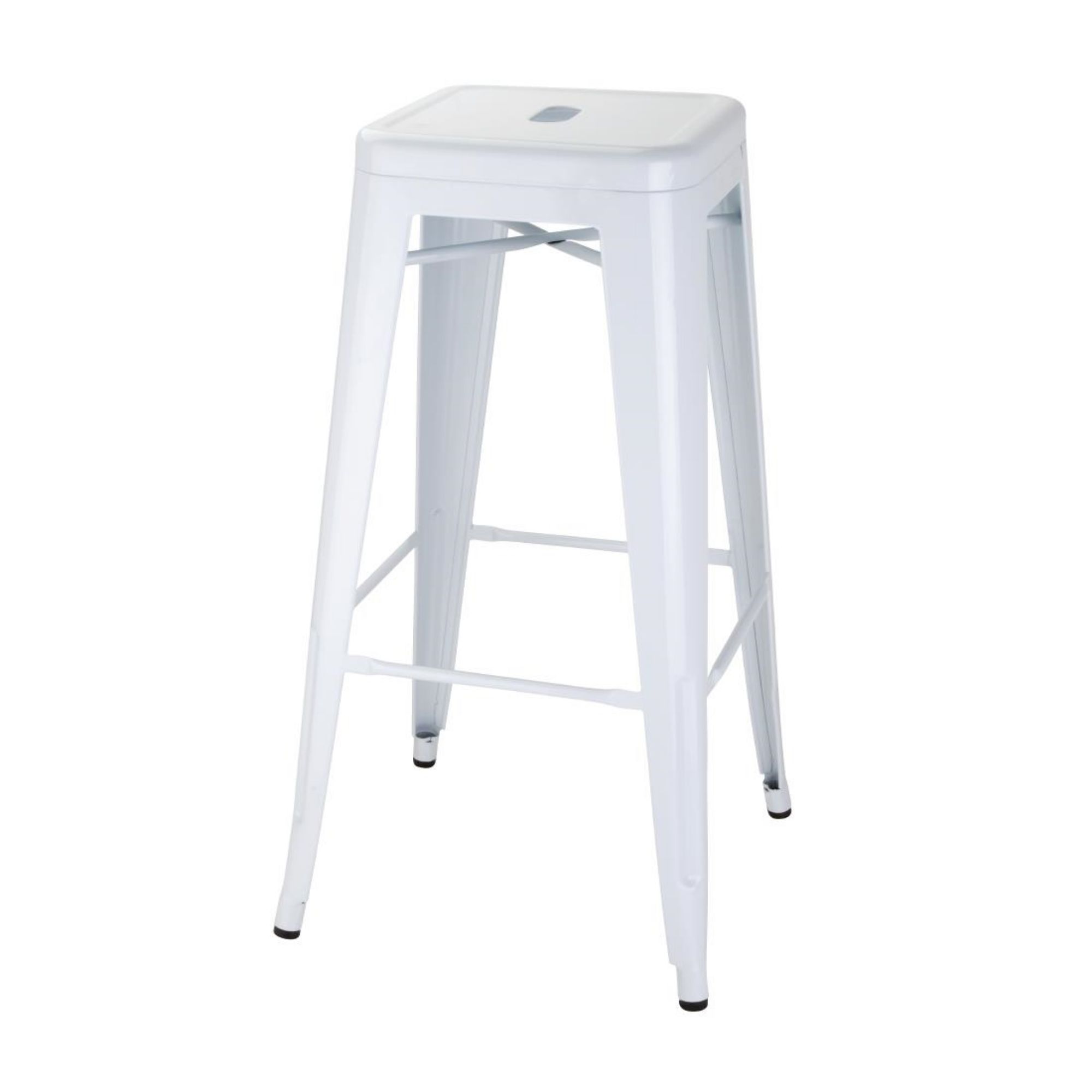 Picture of Bolero Bistro Galvanised Steel High Stools White (Pack of 4)