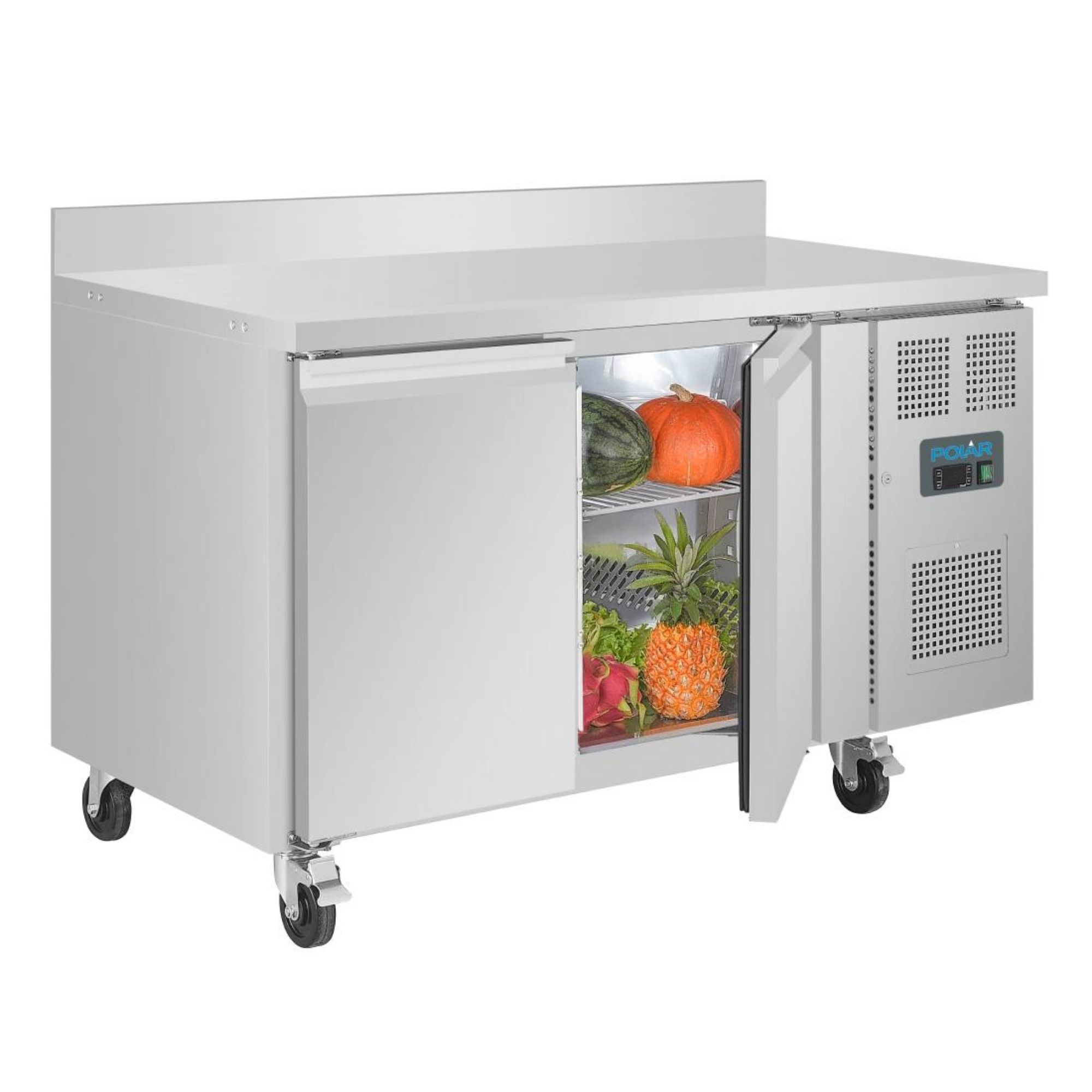 Picture of Polar U-Series Double Door Counter Fridge with Upstand 282Ltr