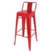 Picture of Bolero Bistro Steel High Stool With Backrest Red (Pack of 4) - DL872