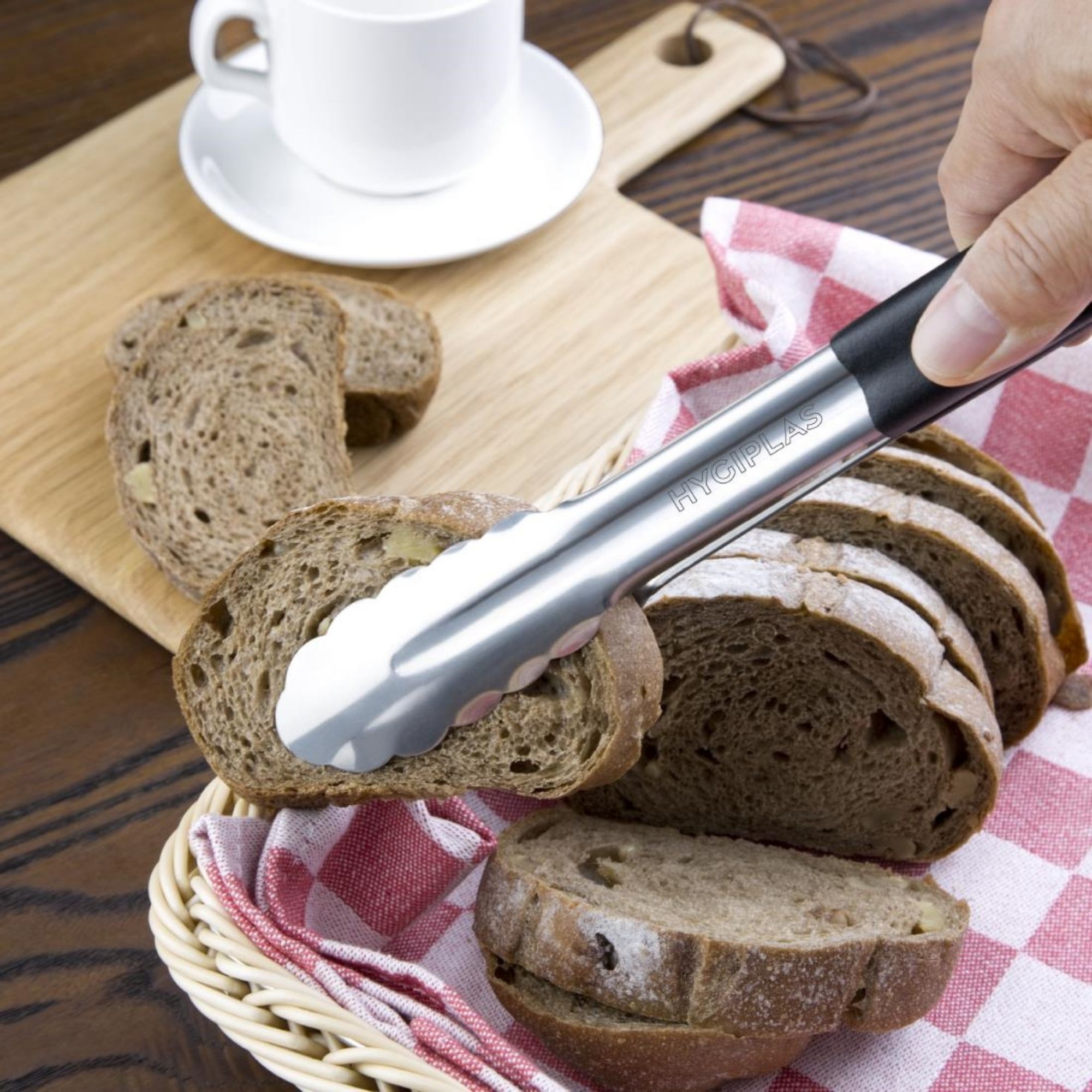 Picture of Hygiplas Colour Coded Black Serving Tongs 300mm