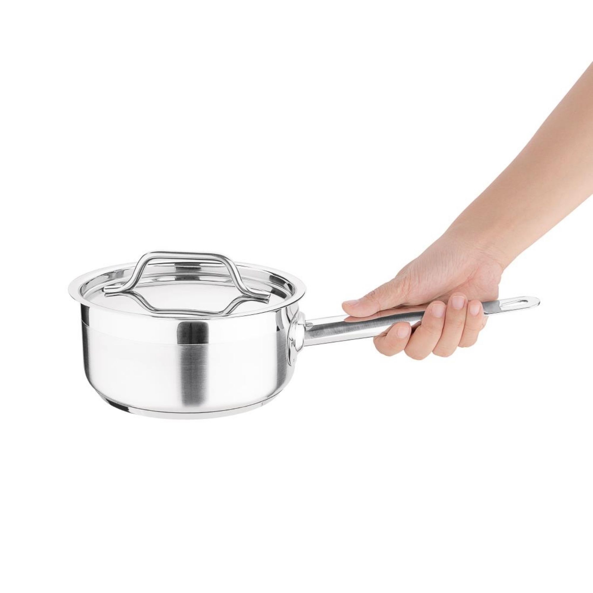 Picture of Nisbets Essentials Stainless Steel Saucepan With Lid 14cm