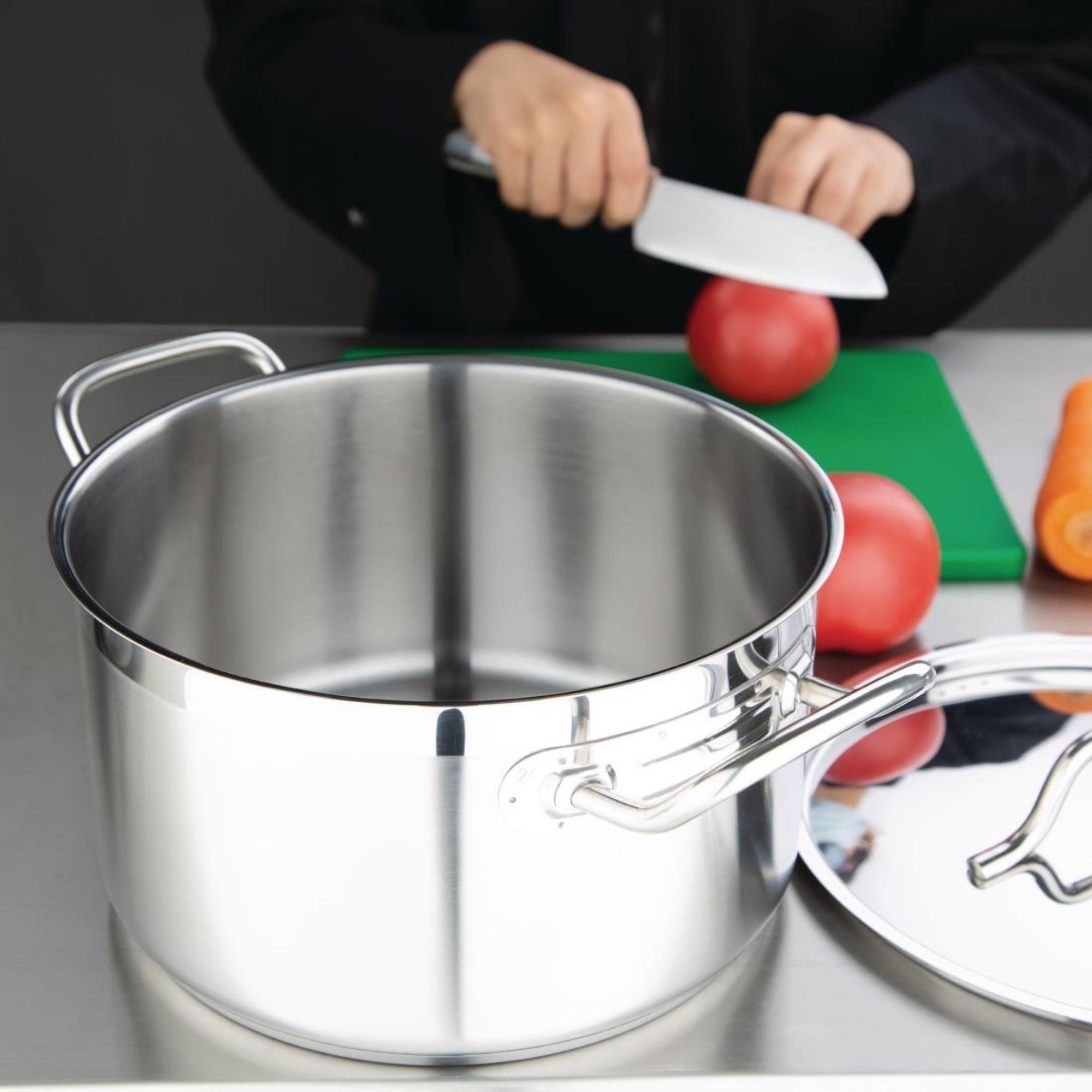 Picture of Nisbets Essentials Stainless Steel Stew Pot With Lid 24cm