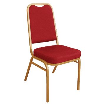 Picture of Bolero Square Back Banquet Chairs Red & Gold (Pack of 4)