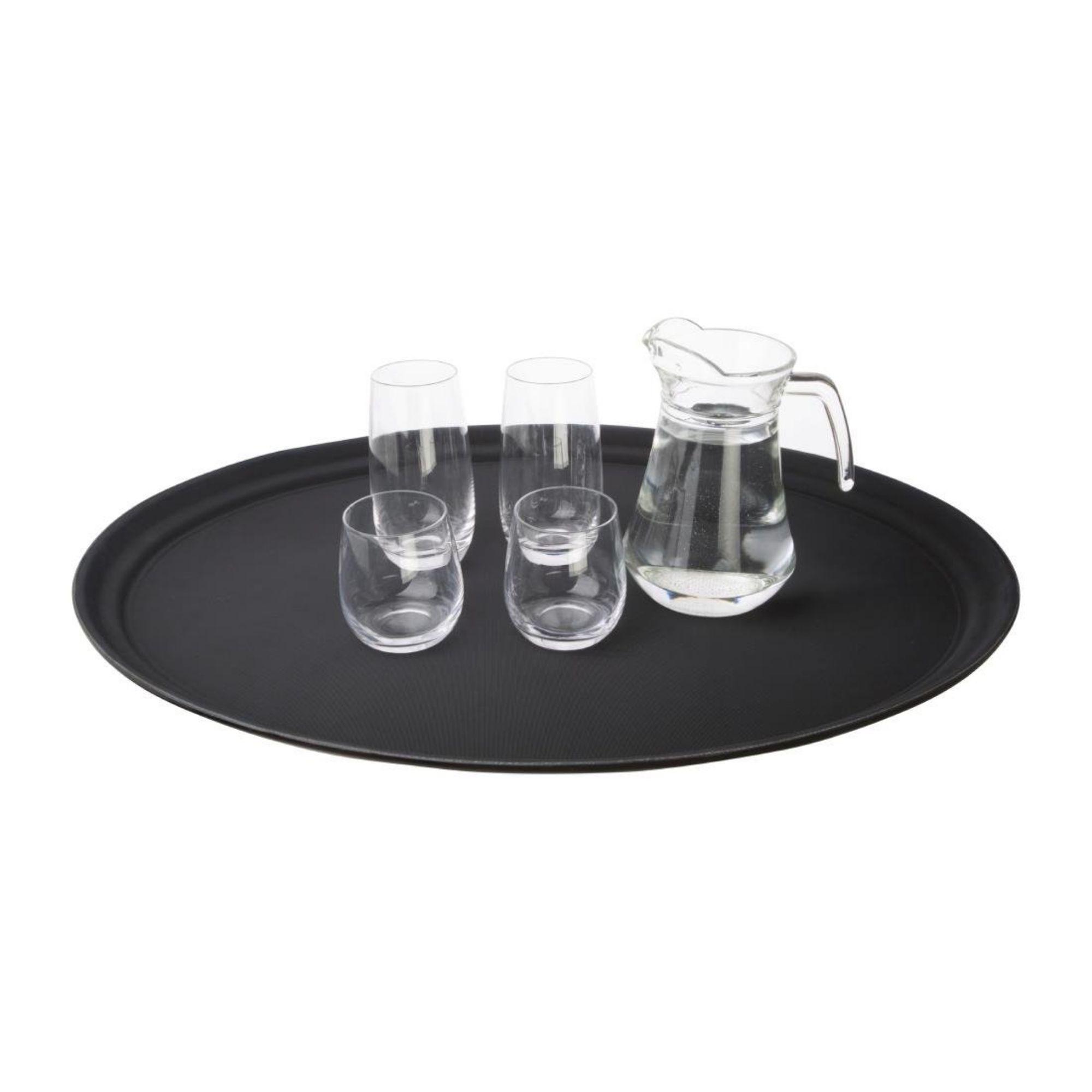 Picture of Olympia Kristallon Polypropylene Oval Non-Slip Tray Black 685mm