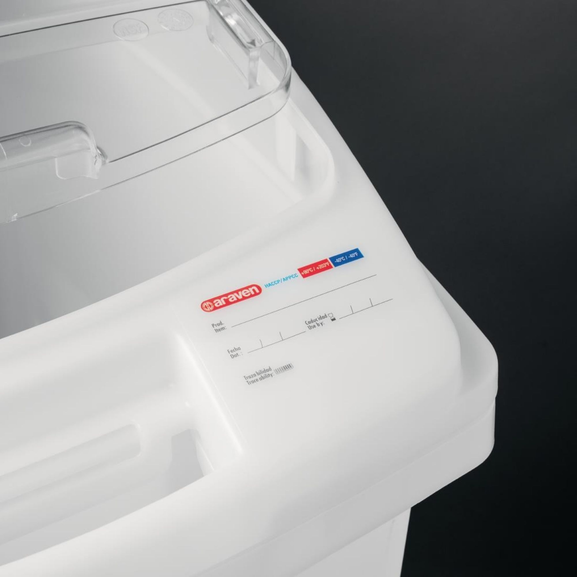 Picture of Araven Transparent Mobile Ingredient Bin 100Ltr