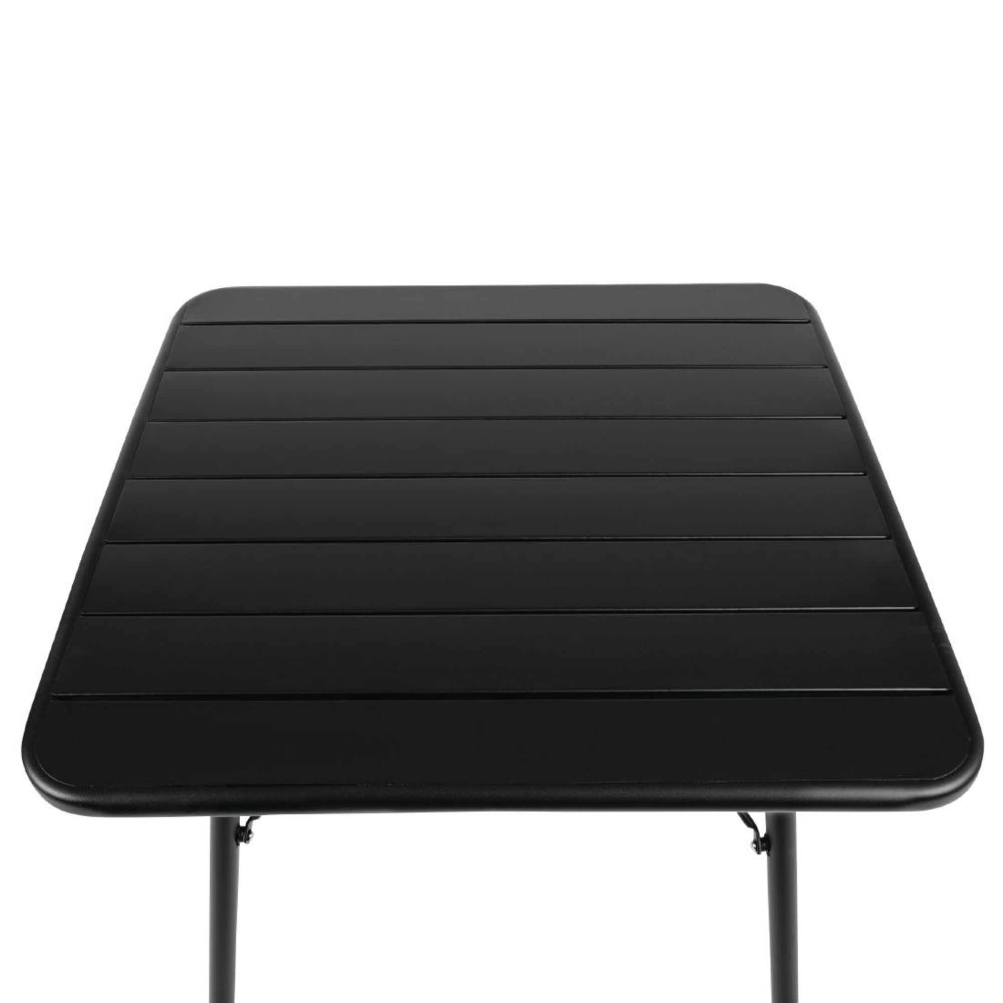 Picture of Bolero Square Slatted Steel Table Black 700mm
