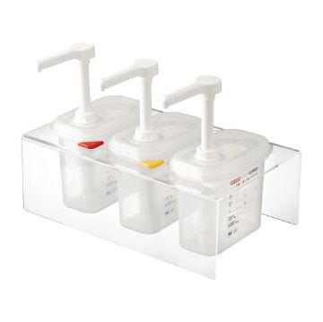 Picture of Araven Sauce Dispensers with Pump GN 1/9 Transparent 1.5Ltr (3 pack)
